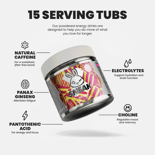 Sneak Energy 15 Serving Tub Original energy drink powder - just add water.